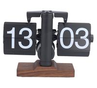 Horloge rétro à rabat, style minimaliste élégant, petite balance, changement automatique toutes les 24 heures, étagère mécanique noire