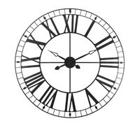 Horloge rétro suspendue avec chiffres romains, face métallique, idéale pour les intérieurs minimalistes
