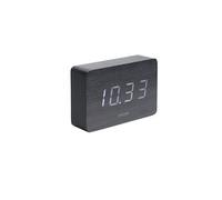 - Horloge réveil en bois Square - H. 10 cm - Noir - Square