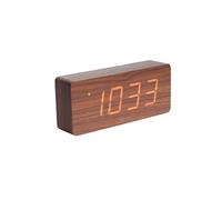- Horloge réveil en bois Square - H. 9 cm - Marron - Square