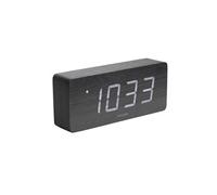 - Horloge réveil en bois Square - H. 9 cm - Noir - Square
