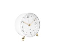 Karlsson – Horloge réveil en métal Lofty – Diam. 11 cm – Blanc