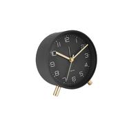 Horloge réveil en métal Lofty - Diam. 11 cm - Noir