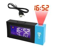 Horloge Réveil Projection Météo USB LCD