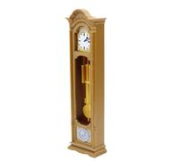 Horloge sur pied miniature : design de style victorien, construction décorative en résine, écran de bureau compact, détail de finition antique | Accent d'armoire d'étagère à collectionner paire