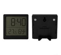 Horloge thermomètre hygromètre numérique 3 en 1, bureau mural magnétique | Écran LCD, plage de -10 à 50 °C, 20-99 % RH, plastique ABS, format 12/24h, interrupteur °C/°F, compact pour bureau à domicile