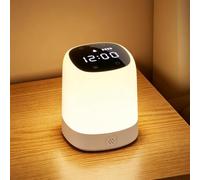 Horloge-veilleuse LED multifonctionnelle,lampe tactile rechargeable 2400mAh | Horloge et veilleuse multifonctionnelles. Télécommande + commande tactile. 3 températures de couleur et intensité réglable