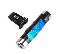 Horloge Voiture Numérique Clip-on Horloge De Voiture Thermomètre Température Compteur Jauge Automobile Mini Horloge Moniteur avec Affichage LCD Rétro-Éclairage pour Camion Voiture (Blue Backlight)