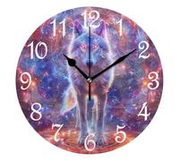 Horloges Colorful Glowing Boho Dream Catcher Wolf Horloge Murale 25CM