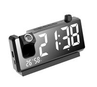 Horloges de projection pour chambre à coucher avec projection rotative à | Grand écran LED capteur de lumière ambiante pour chambre à coucher, table de chevet, plafond, mur, bureau, chambre d'enfant