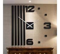 Horloges murales 3D DIY - en Bois de chêne - Grande Horloge Murale - 100 cm - Horloge Murale 3D Sticker Mural - Décoration pour Bureau, Salon, Chambre à Coucher XXL de 100 cm