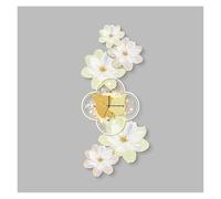 Horloges murales Applique murale florale avec horloge Grande décoration | Grandes horloges murales silencieuses sans tic-tac (jaune, 90 x 41 cm)