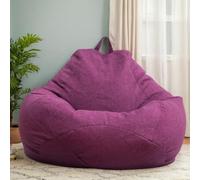 HORLSKI Fauteuil Poire De Jeu Grands Poufs pour Adultes Résistants À l'eau Forme Poire Polyester sans Doublure Ni Remplissage pour Salon Jardin Usage Intérieur Extérieur,Violet,105 * 115cm