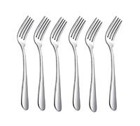 HornTide 6-Piece Dinner Forks Set 4 Tines Fourchette de table Couverts Acier inoxydable polissage miroir 7-pouces 18cm