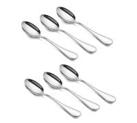 HornTide 6-Piece Tea Spoon Cuillères Set Dessert Café Cuillère Couverts Acier inoxydable Mirror Polissage 14cm
