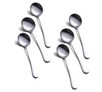 HornTide Ensemble de 6 cuillères à soupe Cuillère à bouillon Couverts en acier inoxydable Polissage miroir 18,8 cm 7,4 pouces