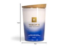 HOROMIA Bougie parfumée Fleurs Bleu 350 g - Parfum intense jusqu'à 75 heures - Parfum d'ambiance