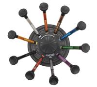 Horotec MSA01.020-C - Assortiment de 10 Tournevis d'horloger SWISS-MADE en aluminium éloxé et tête en POM, sur socle rotatif avec base anti-dérapante.