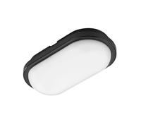 Horoz Electric Applique Murale Exterieur & Intérieure LED AYDOS 15W 4200K Blanc Neutre - Plafonnier LED Ovale Noir - IP65 Étanche pour Salle de Bain et Locaux Humides - Lampe pour Garage Cave Jardin