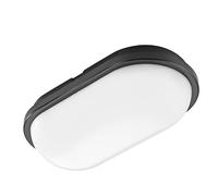 Horoz Electric Applique Murale Exterieur & Intérieure LED AYDOS 20W 4200K Blanc Neutre - Plafonnier LED Ovale Noir - IP65 Étanche pour Salle de Bain et Locaux Humides - Lampe pour Garage Cave Jardin