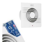 Horoz Electric Extracteur d’Air 100 mm Silencieux Blanc avec Filtre 12W HELIX - Aérateur Salle de Bain 100 m³/h 43 dB - Ventilateur Extraction pour WC Cuisine - Anti Humidité et Moisissure