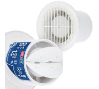 Horoz Electric Extracteur d’Air 100 mm Silencieux Blanc Rond 12W AIRYMAX 3 - Aérateur Salle de Bain 100 m³/h 43 dB - Ventilateur Extraction pour WC Cuisine - Anti Humidité et Moisissure
