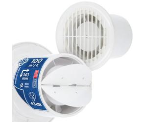 Horoz Electric Extracteur d’Air 100 mm Silencieux Blanc Rond 12W AIRYMAX 3 - Aérateur Salle de Bain 100 m³/h 43 dB - Ventilateur Extraction pour WC Cuisine - Anti Humidité et Moisissure