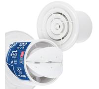 Horoz Electric Extracteur d’Air 100 mm Silencieux Blanc Rond 12W AIRYMAX 4 - Aérateur Salle de Bain 100 m³/h 43 dB - Ventilateur Extraction pour WC Cuisine - Anti Humidité et Moisissure