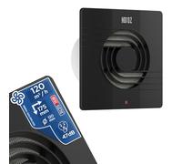 Horoz Electric Extracteur d’Air 120 mm Silencieux Noir avec Filtre 15W HELIX - Aérateur Salle de Bain 120 m³/h 47 dB - Ventilateur Extraction pour WC Cuisine - Anti Humidité et Moisissure