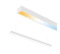 Horoz Electric Lampe Linéaire LED FORTIS en Saillie/Suspendue Blanche - 30W 2400lm IP20 - Plafonnier LED, Panneau avec 3000K/4200K/6400K Réglable - Longueur 118cm - Suspension luminaire
