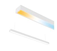 Horoz Electric Lampe Linéaire LED FORTIS en Saillie/Suspendue Blanche - 40W 3200lm IP20 - Plafonnier LED, Panneau avec 3000K/4200K/6400K Réglable - Longueur 118cm - Suspension luminaire