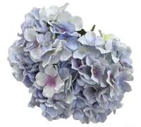 Hortensia artificiel avec fil pour tige 25,4 cm design pliable (bleu clair) | Fleur réaliste à 5 têtes, tissu en soie vibrante, tête de fleur de 17,8 cm de large, pièce maîtresse de mariage parfaite
