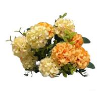 Hortensia artificiel, style aquarelle pour mariage deux tons fleur en soie pour décoration de la maison (jaune)
