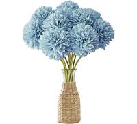 Hortensia Artificielle 12 Pièces Artificielles Hortensia 28Cm Fleurs Artificielles Déco Fausse Fleur Decoration Plantes Faux Soie Bouquet de Simulation,pour Mariage Maison Hôtel (Bleu clair)