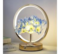 Hortensias Décoration Fleur Lampe Tactile Rechargeable Sans Fil 3 Voies Réglable Petites Lampes de Nuit Salon Bureau Cadeaux
