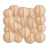 Hortsun Lot de 12 lanternes Rondes Chinoises en Papier de Jute imprimées - Décoration de Ferme, Salle de Classe, Maison, Salle de te d'anniversaire, cérémonie, événement (20,3 cm)