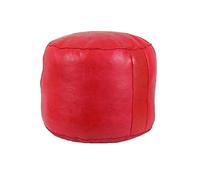 Horus Artesanía de Egipto Pouf en cuir marocain repose-pieds artisanal en cuir marocain 40 x 35 cm cylindrique gaufré sans rembourrage Décoration Boho Chic