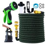 Hose de jardin flexible avec bouteille d'additif, pistolet haute pression pour hose de jardin avec 10 tuyères fonctionnelles, noyau de latex à 3 couches durable, tissu 3750D (22.5 m)