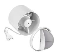 Hose Vary 100mm Ventilateur de Conduit en Ligne avec Cordon d' Alimentation UE, Clapet anti-Retour pour la Salle de Bain, WC, Ventilation du Pipeline de Cuisine