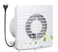 Hose Vary 150mm Extracteur d'Air, 25W 250m³/h Ventilateur de Fenêtre Mural avec 1m Prise UE pour Salle de Bain, Toilette, Cuisine, Garage, Grenier