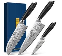 HOSHANHO 3 Pièces Set Couteau Cuisine, Set de Couteaux de Cuisine Professionnels en Acier en Poudre à Haute Teneur en Carbone, Ensemble de Couteaux de Cuisine Ultra Tranchants