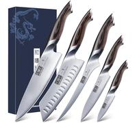 HOSHANHO 5 Pièces Set de Couteaux de Cuisine, Couteaux de Cuisine Japonais | Acier Inoxydable à Haute Teneur en Carbone, Ensemble de Couteaux de Chef Professionnels Ultra Tranchants