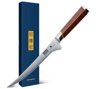 HOSHANHO Couteau à filet de 17,8 cm, couteau japonais professionnel à désosser en acier super pour la coupe de la viande, du poulet, couteaux à filet de poisson japonais avec manche ergonomique en