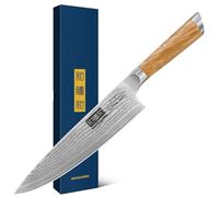 HOSHANHO Couteau de Chef 20cm, Professionnel Couteau Cuisine Damas Couteau de Cuisine en Acier Japonais 67 Couches Super Tranchant avec Manche Ergonomique en Bois
