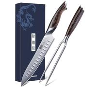 HOSHANHO Ensemble de Couteaux à Découper 20cm et Fourchette a Viande 18cm