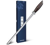 HOSHANHO Fusil a Aiguiser, Aiguiseur Couteaux de Cuisine Professionnel de 30 cm, Fusil à Aiguiser Avec Manche Ergonomique en Bois de Pakkawood, Idéal Pour Tous les Couteaux de Chef