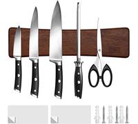 HOSHANHO Porte Couteaux Aimanté Puissant, Barre Magnétique pour Couteaux | Porte Couteaux en Bois avec Aimant Extra Puissant, Barre Magnétique pour Les Couteaux, Les Ustensiles et Les Outils, 25cm