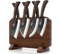 HOSHANHO Set de 8 Couteaux de Cuisine, Ensemble Couteaux de Cuisine en Acier Inoxydable à Haute Teneur en Carbone avec Bloc Magnétique, Set Couteaux de Boucher Ultra Tranchant