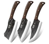 HOSHANHO Set de Couteau Boucher, 3 Pièces Acier à Haute Teneur en Carbone