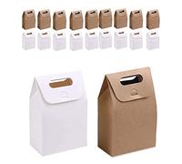 Hoshisea 20 Pièces Sac Papier Kraft, Sachet Kraft Alimentaire Recyclable, Sacs Cadeau en Papier, 10 x 6 x15.3cm, pour Célébrations de Fête, Mariage, Anniversaire, Noël